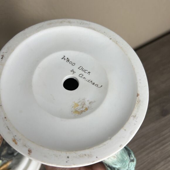 Set Of 2 Wood Duck By Andrea Collectible Bird Figurines 9" Tall Male Mom Babies - Picture 4 of 9